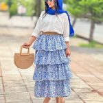 دامن زنانه و دخترانه طبقه ای طرح دار خنک و سبک ترند روز